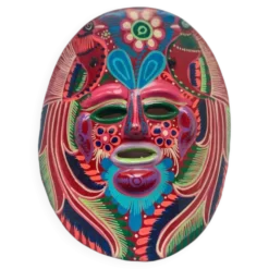 Masque du Mexique en terre cuite colorée, années 70, mexicain