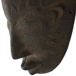 Masque en bois vintage Afrique Art Tribal Cérémonial Congo 38cm