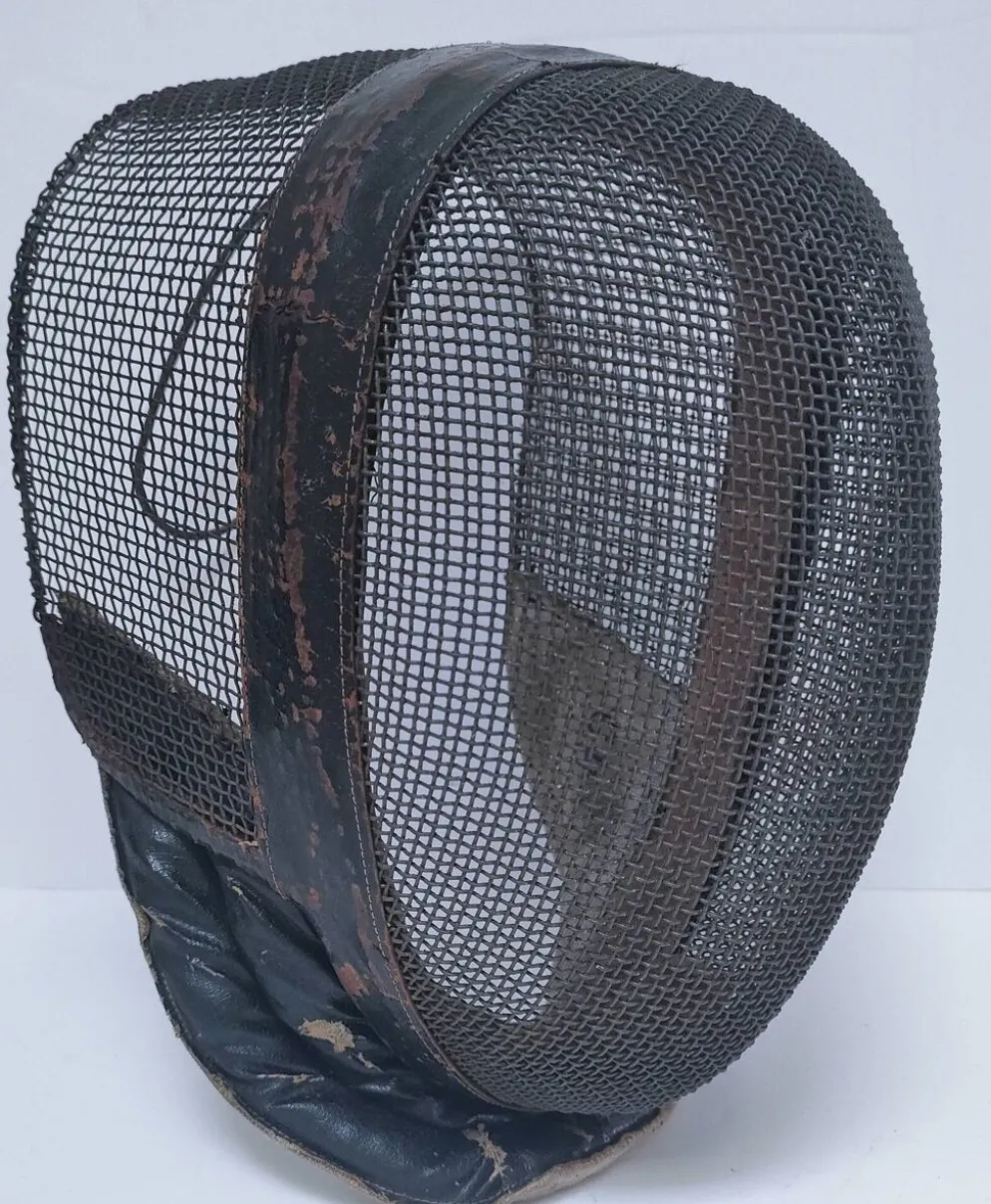 masque escrime métal cuir début xxème