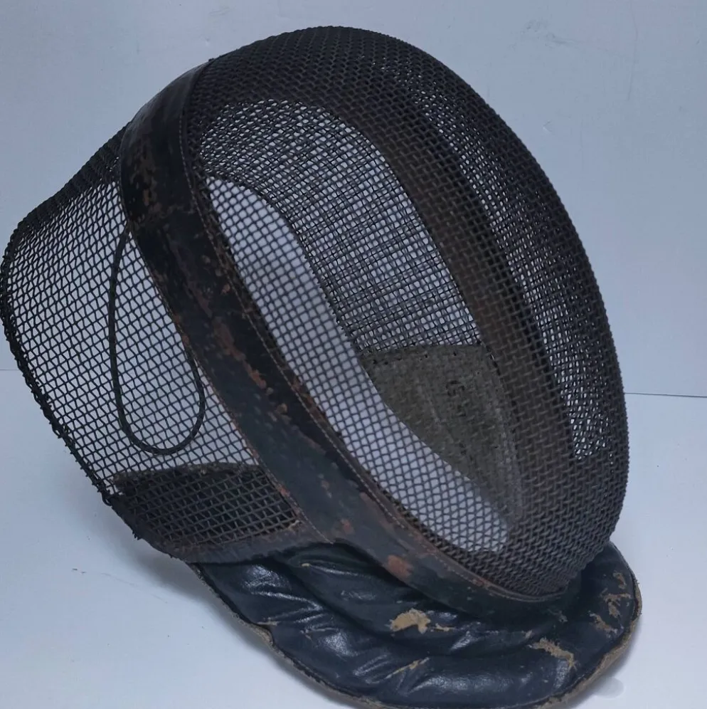 masque escrime métal cuir début xxème
