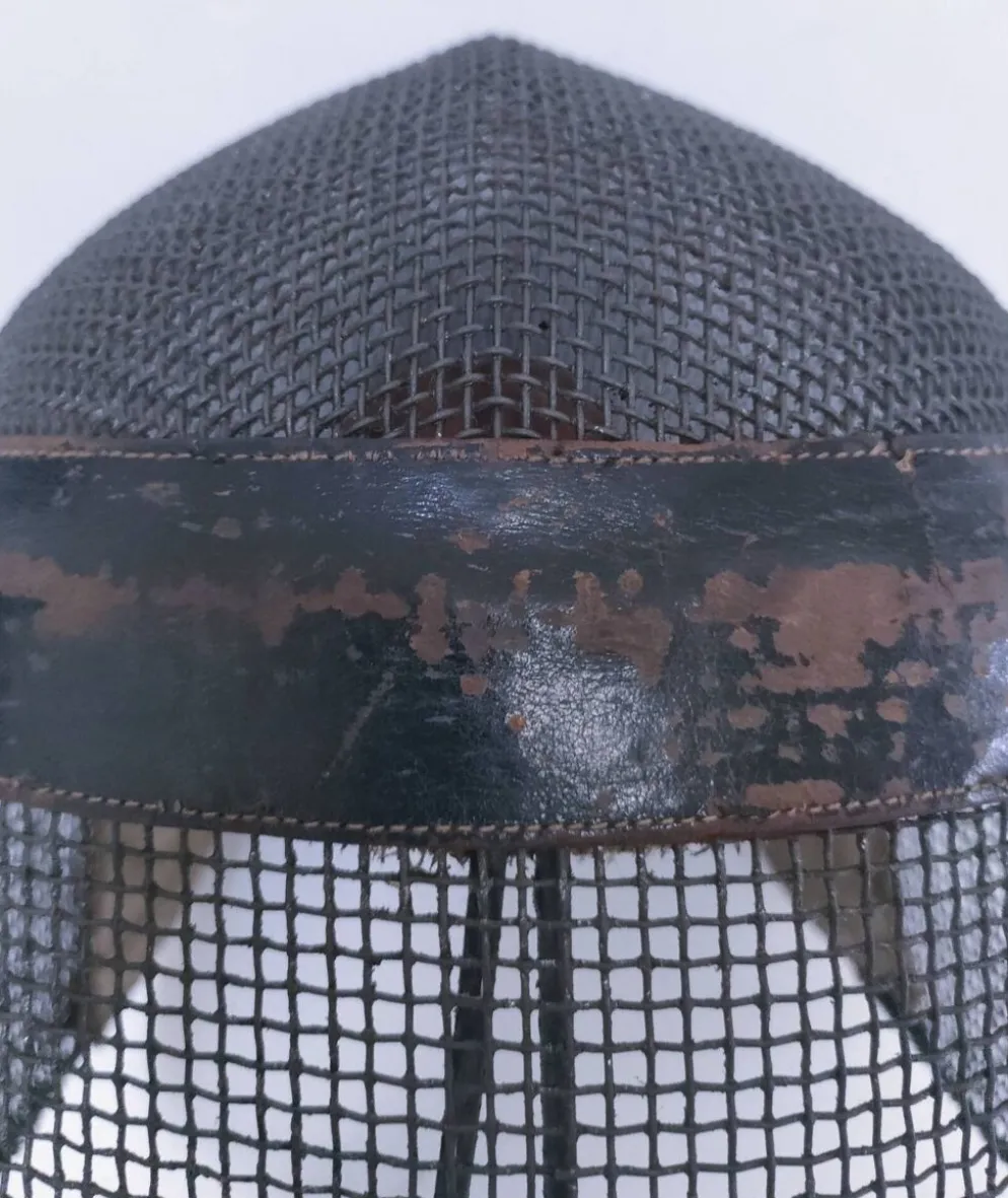 masque escrime métal cuir début xxème
