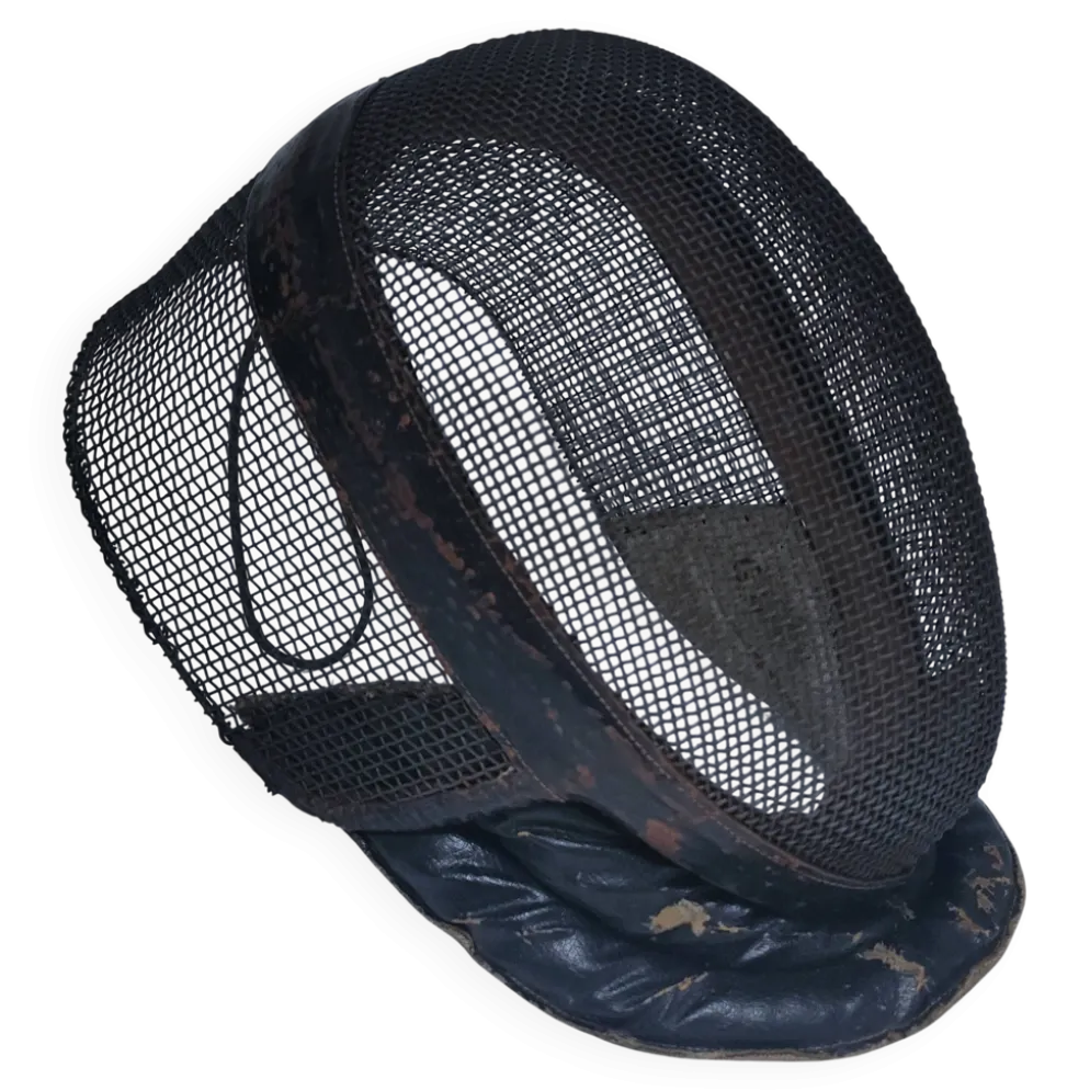 masque escrime métal cuir début xxème