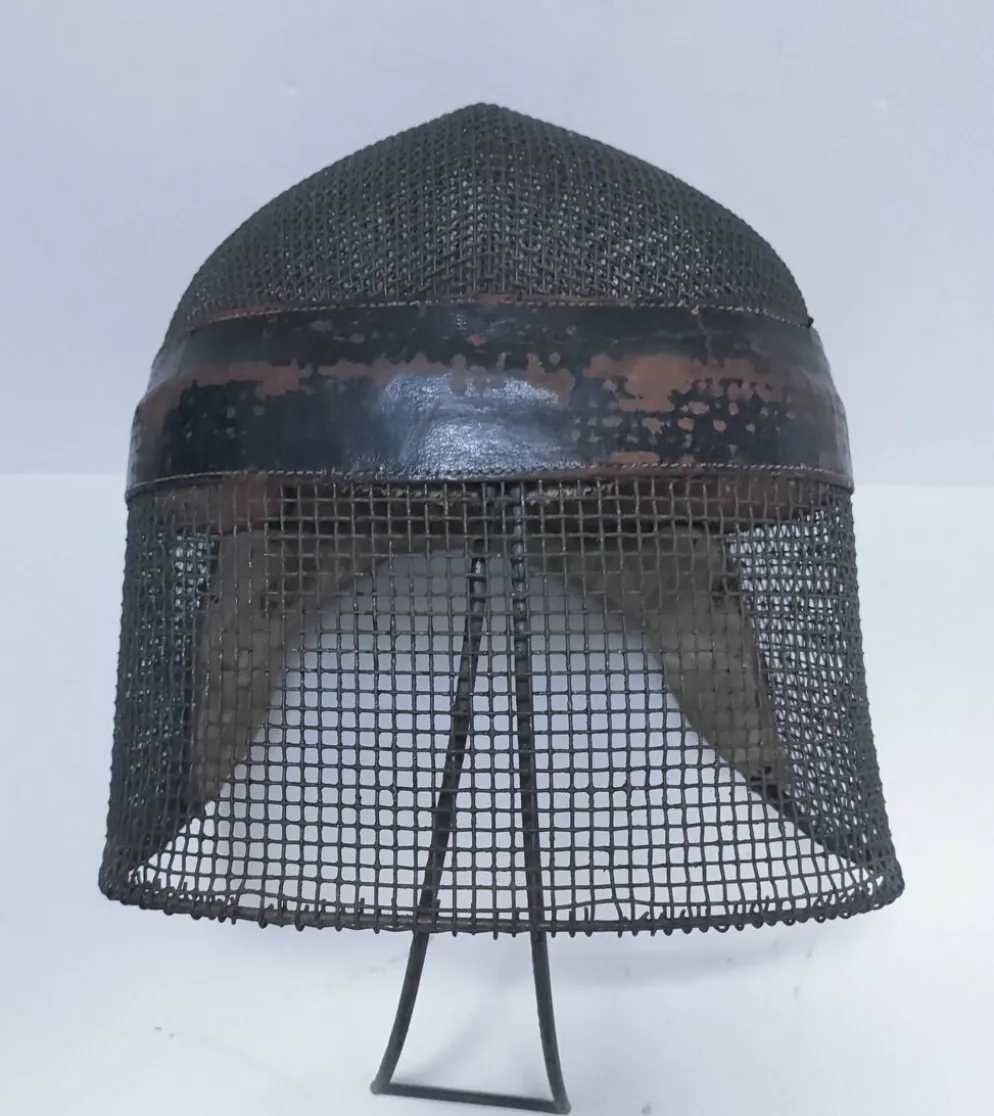 masque escrime métal cuir début xxème