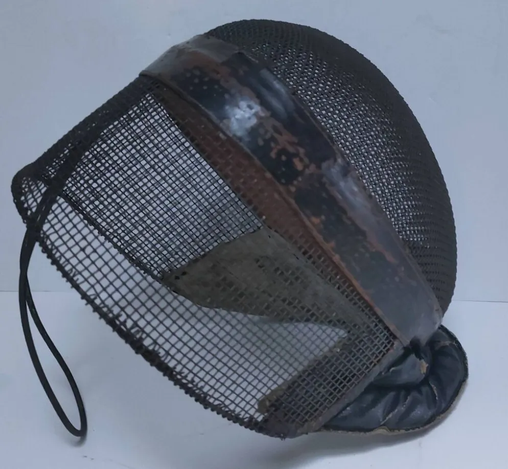 masque escrime métal cuir début xxème