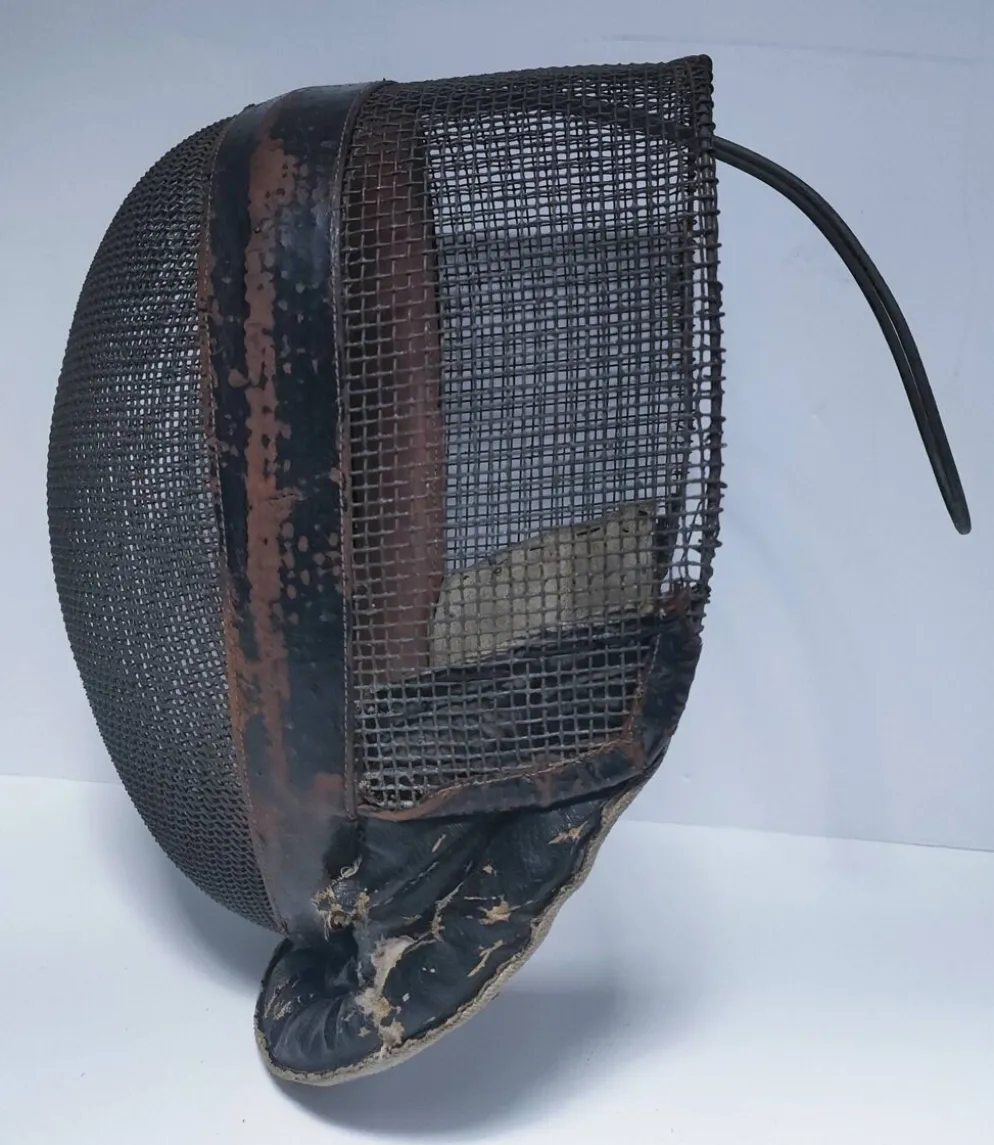 masque escrime métal cuir début xxème