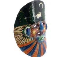 Masque mexicain coloré en céramique, années 70
