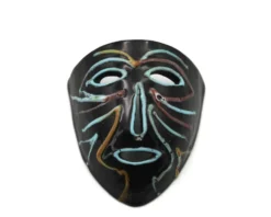 Masque mural Accolay en céramique noire, années 60