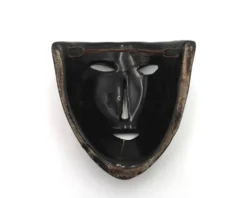 Masque mural Accolay en céramique noire, années 60