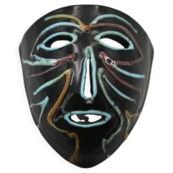 Masque mural Accolay en céramique noire, années 60