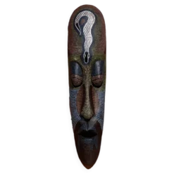 Masque mural en bois.