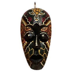 Masque mural en bois
