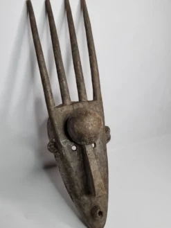 Masque N'Tomo Bambara, Mali, Bois Sculpté, Patine Ancienne, XXe, 64 cm