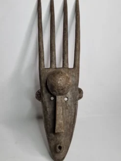 Masque N'Tomo Bambara, Mali, Bois Sculpté, Patine Ancienne, XXe, 64 cm