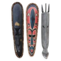 3 masques bois Afrique