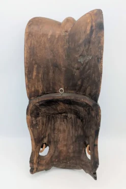 Masque Sculptural Bois - Visage & Cobra Royal (Naga) - Art Tribal Indonésie
