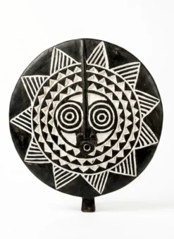 Masque solaire Bwa Ø40 tribal — l’œil du zénith
