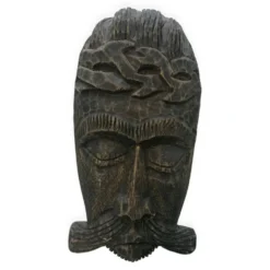 Masque tribal africain en bois sculpté – art ethnique décoratif