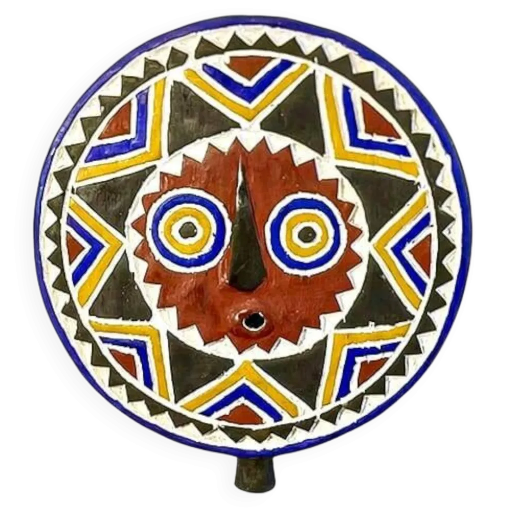 Masque tribal polychrome Ø40cm — Magma Quadra