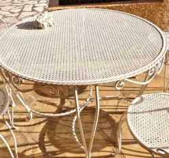 Mathieu Mategot salon de jardin 7 pièces fer forgé 1960