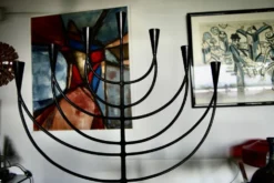 Menorah en fer forgé et battu suéde 1950