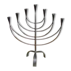 Menorah en fer forgé et battu suéde 1950