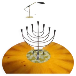 Menorah en fer forgé et battu suéde 1950