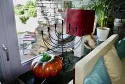 Menorah en fer forgé et battu suéde 1950