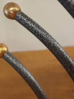 Menorah Hanoukia plaquée or et argent, made in Israël par Karshi, 1970