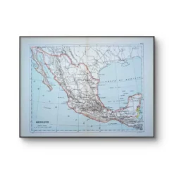 Mexique, carte d'époque, 1887, Authentique.