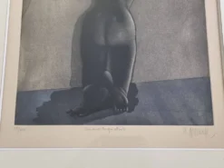 Michel Mathonnat, Une aussi longue attente, Eau-forte signée, 63 x 77 cm