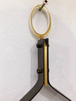 Mid-Century Modern Brass and Steel Drop-Shaped Mirror, Italy, 1970s