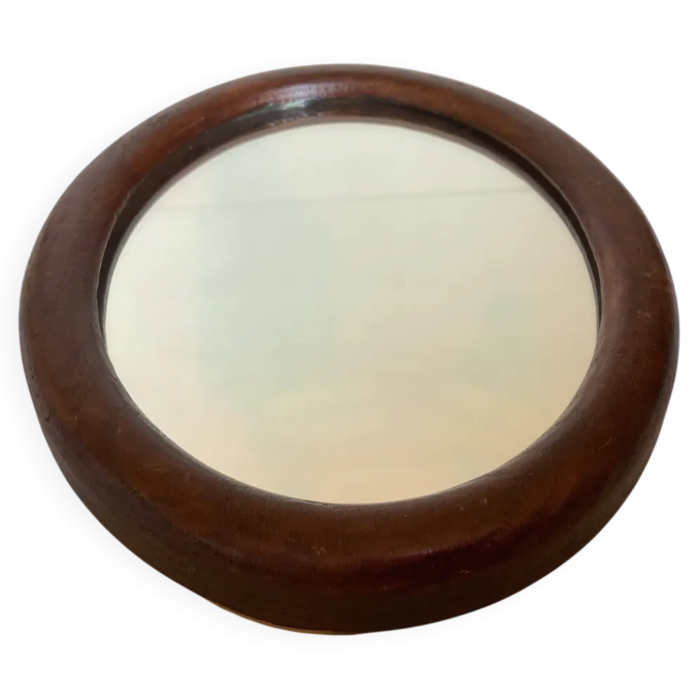 Mini miroir ovale en bois