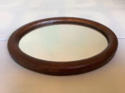 Mini miroir ovale en bois