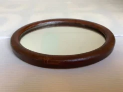 Mini miroir ovale en bois