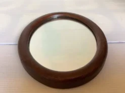 Mini miroir ovale en bois