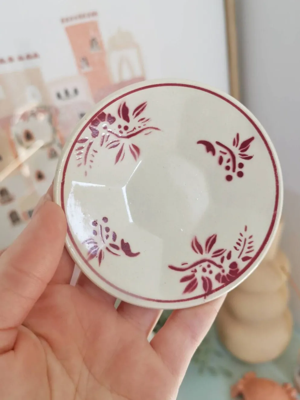 Minis assiettes faïence vintage, dînette