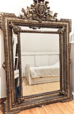 Miroir ancien a parcloses – style louis xv/baroque
