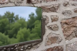 Miroir ancien Art déco en métal à décor de roses – miroir mural vintage ann