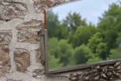 Miroir ancien Art déco en métal à décor de roses – miroir mural vintage ann