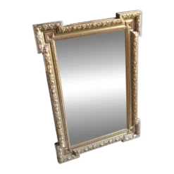 Miroir ancien bois et stuc doré néo Louis XVI
