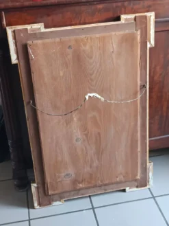 Miroir ancien bois et stuc doré néo Louis XVI