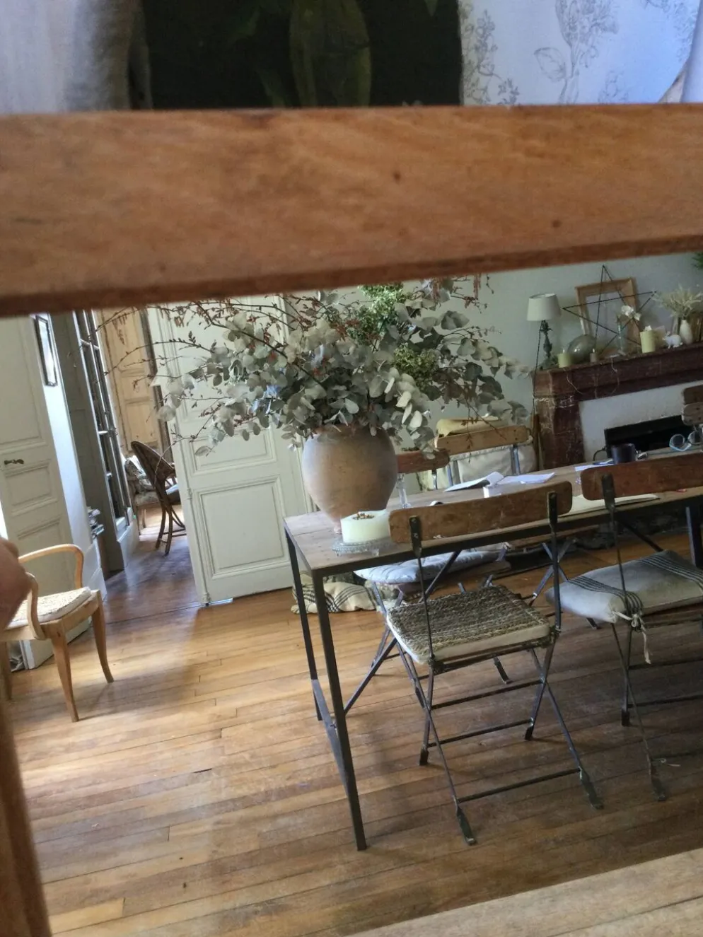 Miroir ancien bois naturel