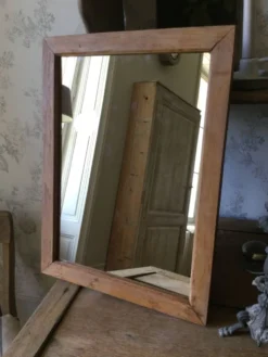 Miroir ancien bois naturel