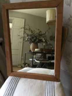 Miroir ancien bois naturel