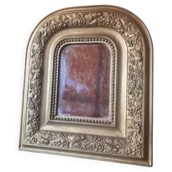 Miroir ancien en bois et stuc doré à décor de vigne – fin XIXe siècle