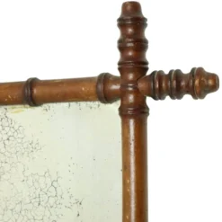 Miroir ancien en bois imitation bambou France 40x34cm