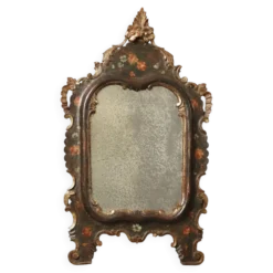 Miroir ancien en bois laqué, Italie, fin XIXe siècle