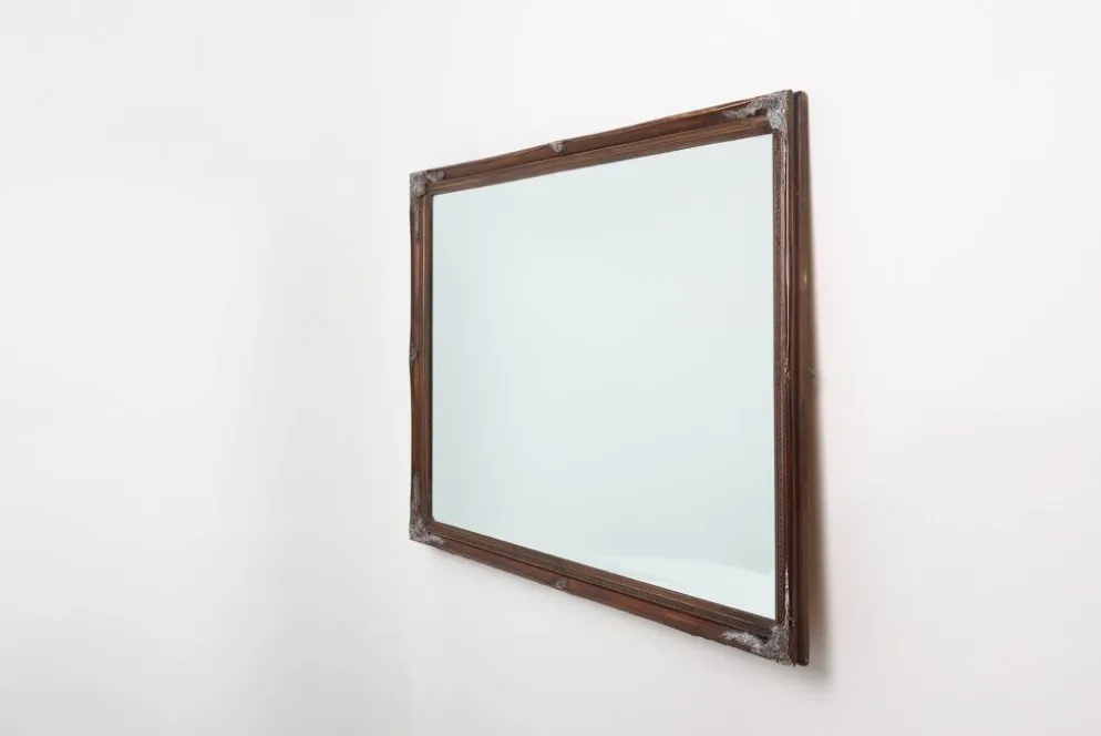 Miroir ancien à facettes en bois sculpté, France, années 1850