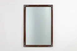 Miroir ancien à facettes en bois sculpté, France, années 1850