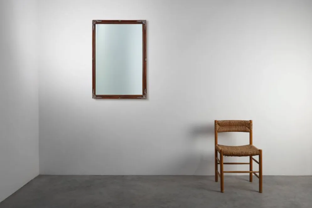 Miroir ancien à facettes en bois sculpté, France, années 1850